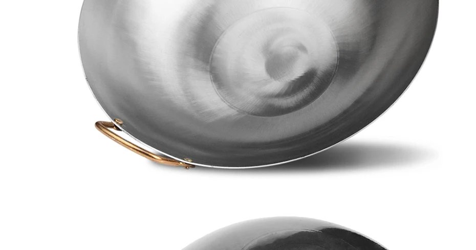 Traditional iron wok,Non-coating Woks Hand forged  For Kitchen PanWooden Handle Wok Kitchen Gas Pot Cookware