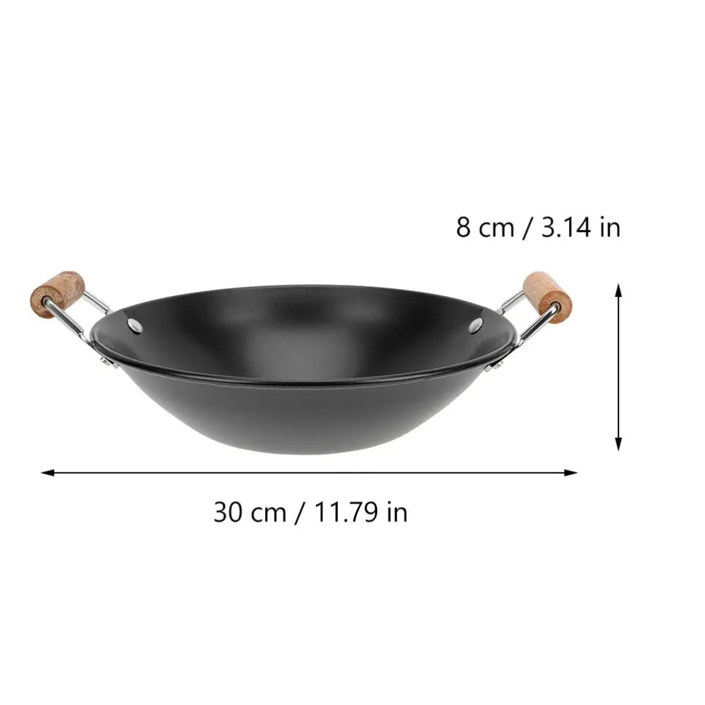 Pan Wok Pot Frying Cooking Deep Fry Steel Stir Metal Saute Hot Stainless Chinese Pans Paella Bottom Seafood Carbon Kitchen Woks