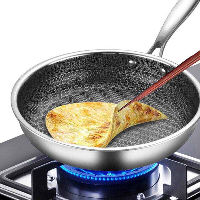 Stainless Steel Wok Heater Pan Honeycomb Non Stick Frying Gas Stove Cooking Pans Nonstick Induction Cooktop for Stoves