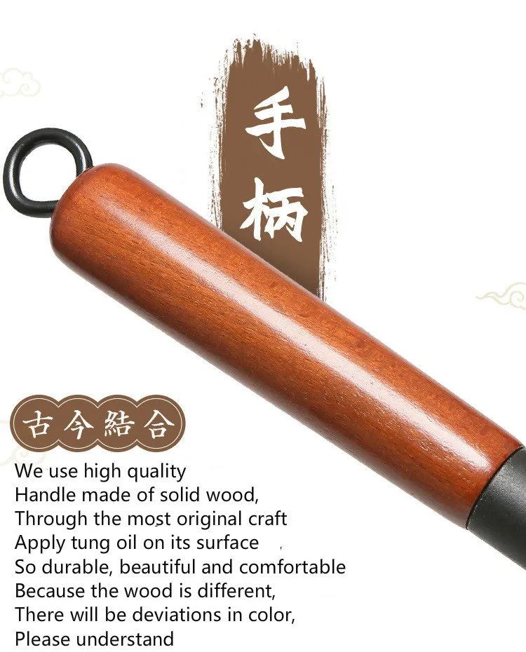 2022New Chinese Traditional Iron Wok Handmade Large Wok&Wooden Handle Non-stick Wok Gas Cooker Pan Kitchen Cookware Iron Pot