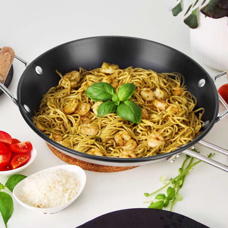 Household Hot Pot Vegetable Home Food Wok Stainless Steel Cooking Wok Kitchen Daily Use Utensils Cookware Cooking Vok Pan Woks