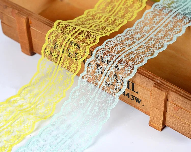 10Meters/Roll 43mm Lace Ribbon Handmade Material DIY Apparel Sewing Fabric Blue Purple Green Pink Red Black White Lace Trimming