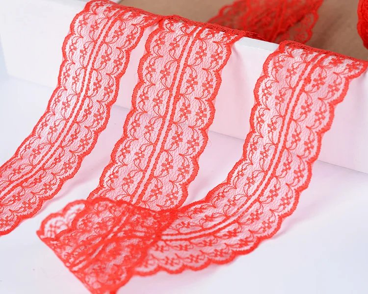 10Meters/Roll 43mm Lace Ribbon Handmade Material DIY Apparel Sewing Fabric Blue Purple Green Pink Red Black White Lace Trimming