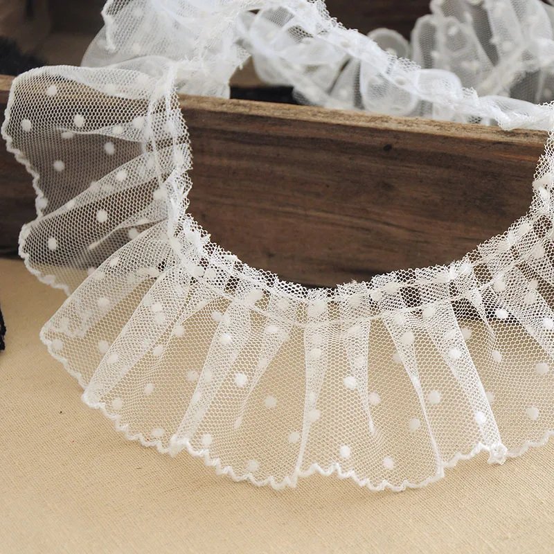 6CM Wide Modern Wavelet Pleated Mesh Yarn Three-dimensional Lace Dress Hair Accessories Boots Bag Pet Decoration