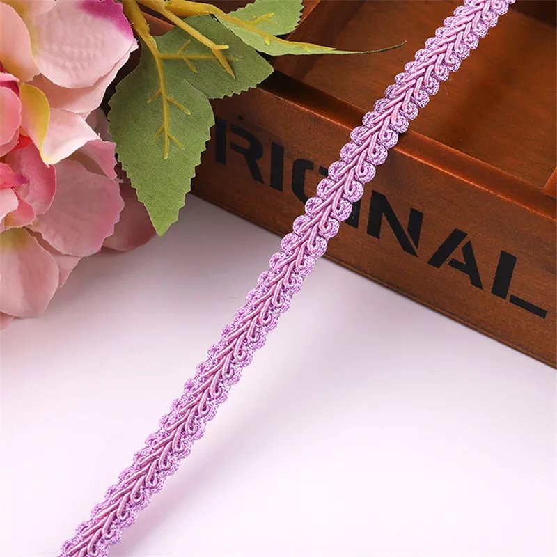 12mm Lace Trimming Ribbon Polyester Centipede Braided Lace Sewing Clothes Accessories Curve Lace DIY Craft Wedding Decor 5yards