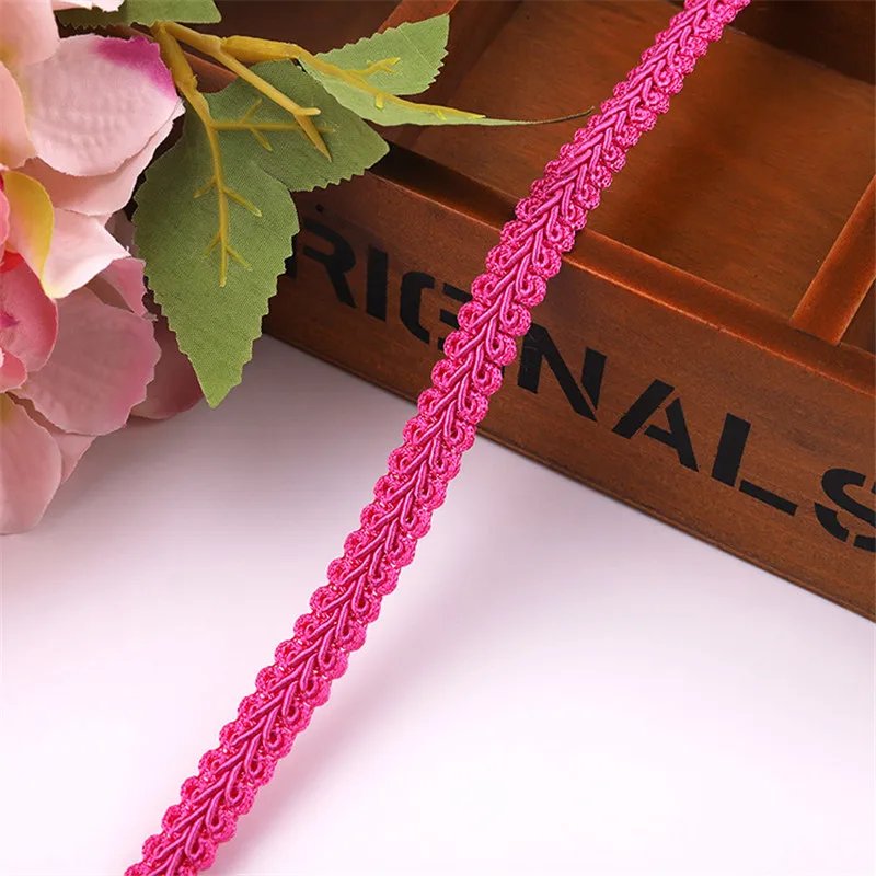 12mm Lace Trimming Ribbon Polyester Centipede Braided Lace Sewing Clothes Accessories Curve Lace DIY Craft Wedding Decor 5yards
