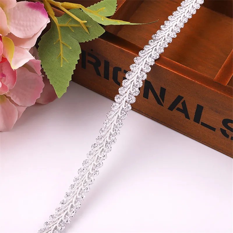 12mm Lace Trimming Ribbon Polyester Centipede Braided Lace Sewing Clothes Accessories Curve Lace DIY Craft Wedding Decor 5yards