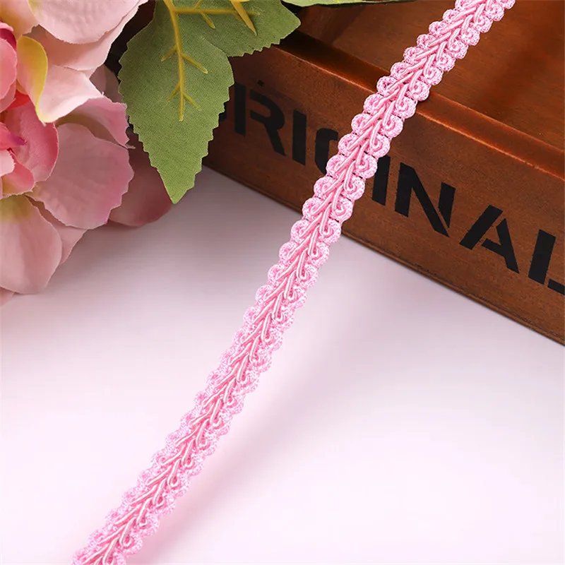 12mm Lace Trimming Ribbon Polyester Centipede Braided Lace Sewing Clothes Accessories Curve Lace DIY Craft Wedding Decor 5yards