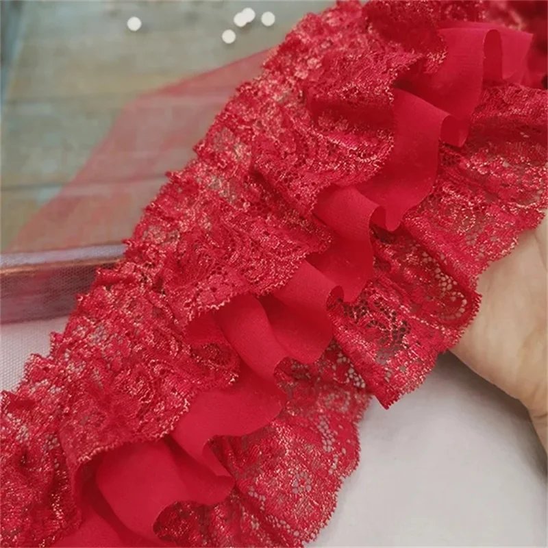 10CM Wide Three Layers Pleated Chiffon Fabric Embroidery Fringe Ribbon Lace Collar Ruffle Trim DIY Apparel Curtains Sewing Decor 10CM Wide Three Layers Pleated Chiffon Fabric Embroidery Fringe Ribbon Lace Collar Ruffle Trim DIY Apparel Curtains Sewing Decor