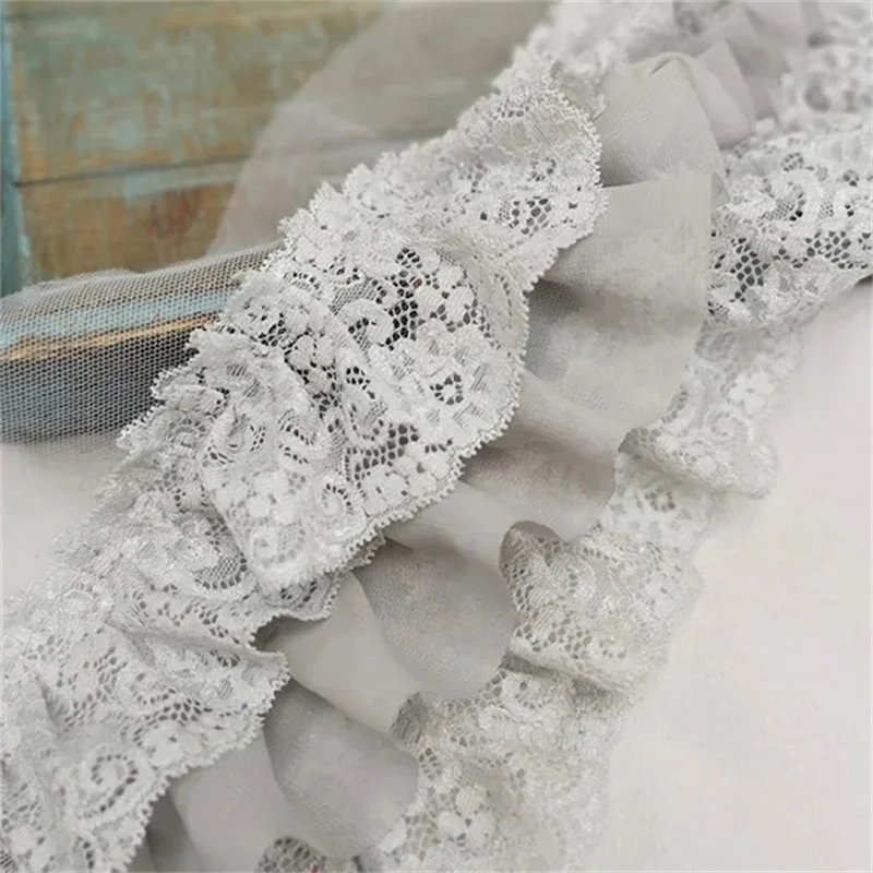 10CM Wide Three Layers Pleated Chiffon Fabric Embroidery Fringe Ribbon Lace Collar Ruffle Trim DIY Apparel Curtains Sewing Decor 10CM Wide Three Layers Pleated Chiffon Fabric Embroidery Fringe Ribbon Lace Collar Ruffle Trim DIY Apparel Curtains Sewing Decor