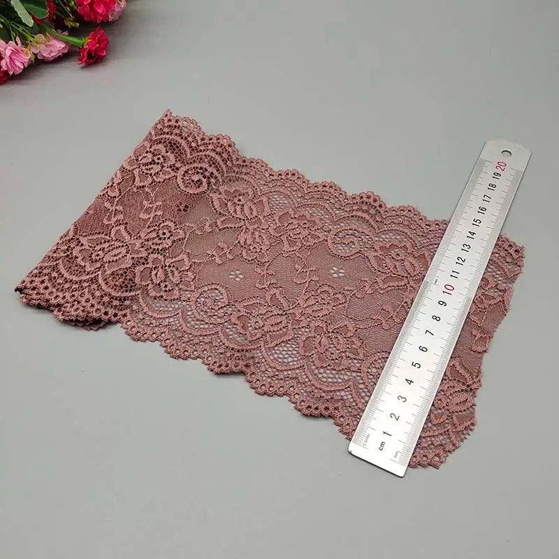 New 1Yard Flower Pattern 15CM Wide Elastic Lace Fabric Ribbon Lace Trim Ribbon Diy Craft Fabric Width African Fabrics Stretch