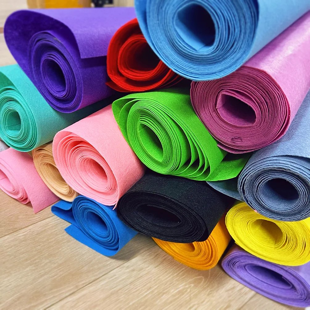 1Pc Felt Fabric Sheets DIY Crafts Felting Non-Woven Fabric for Patchwork School Projects Decoration 18 Assorted Color