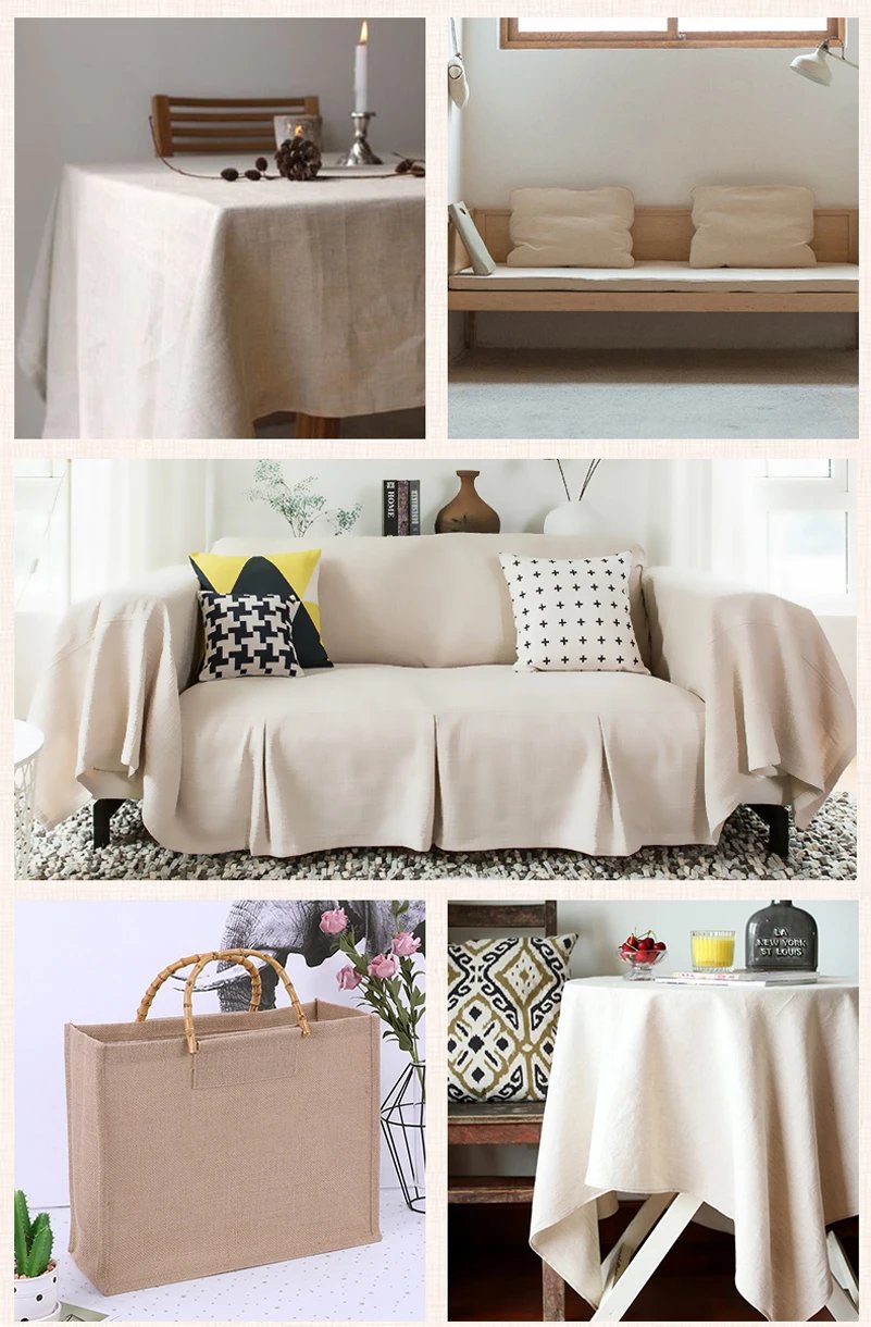 150x50cm/150x500cm Raw Cloth Cotton Linen Fabric Greige For Sewing Scrims Patchwork DIY Handmade By Half Meter TJ20577