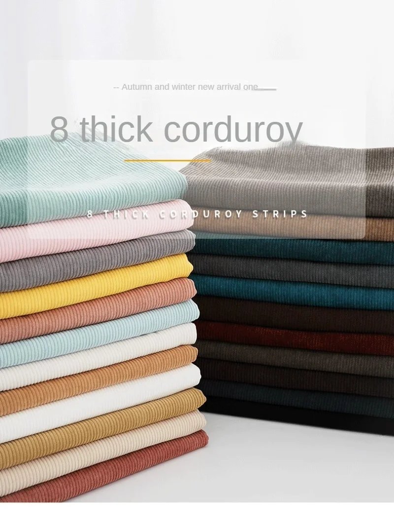 0.5/1/2 Yard Corduroy Fabric Solid Color Stripe Spring Autumn Handmade Making Doll Suit Jacket,Sofa Cover, Pillowcase, Clothing