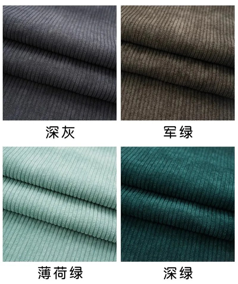 0.5/1/2 Yard Corduroy Fabric Solid Color Stripe Spring Autumn Handmade Making Doll Suit Jacket,Sofa Cover, Pillowcase, Clothing