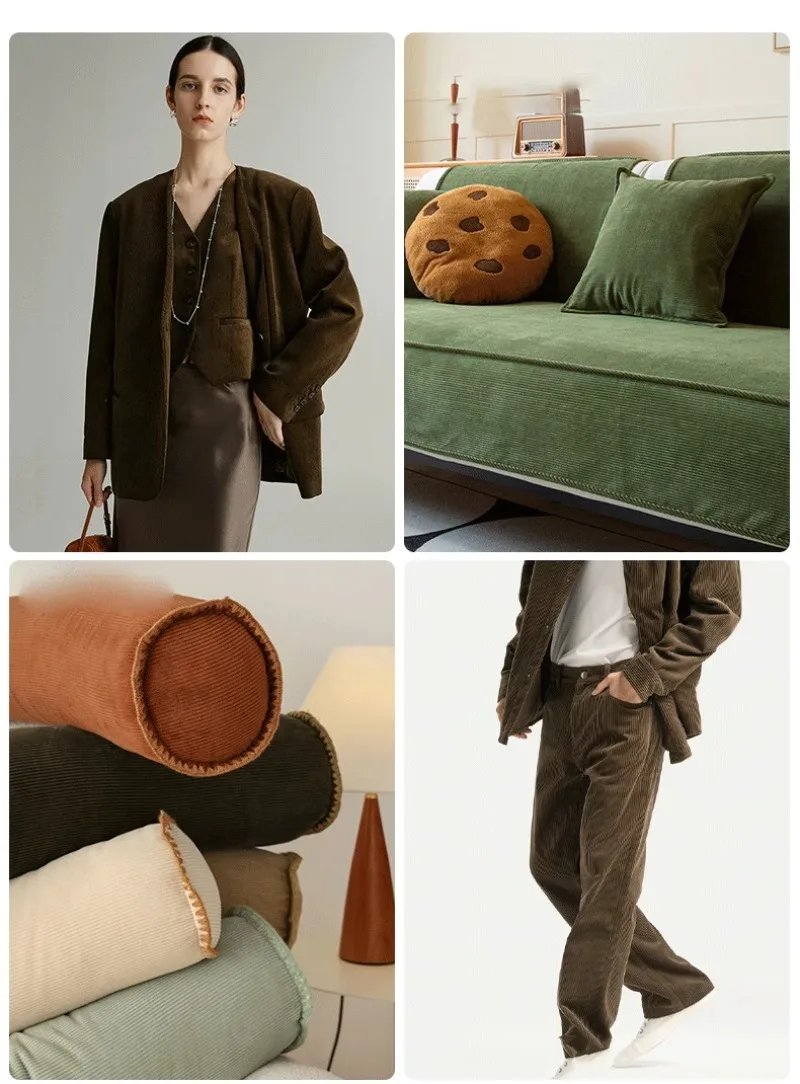 0.5/1/2 Yard Corduroy Fabric Solid Color Stripe Spring Autumn Handmade Making Doll Suit Jacket,Sofa Cover, Pillowcase, Clothing