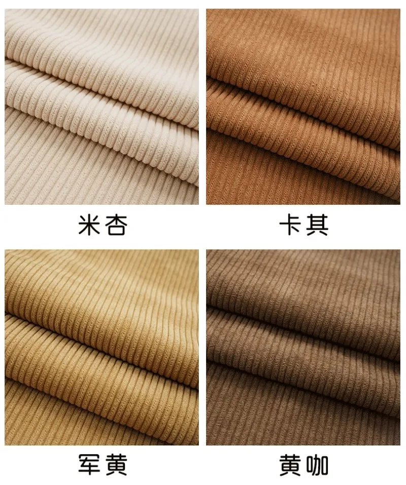 0.5/1/2 Yard Corduroy Fabric Solid Color Stripe Spring Autumn Handmade Making Doll Suit Jacket,Sofa Cover, Pillowcase, Clothing