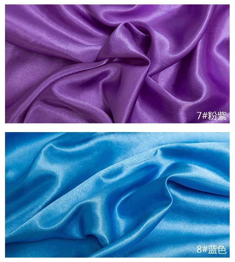 26 Colors Satin Fabric By The Meters Skirt Lining Material Wedding Decoration Fabric Box Lining DIY Clothing Sewing Background