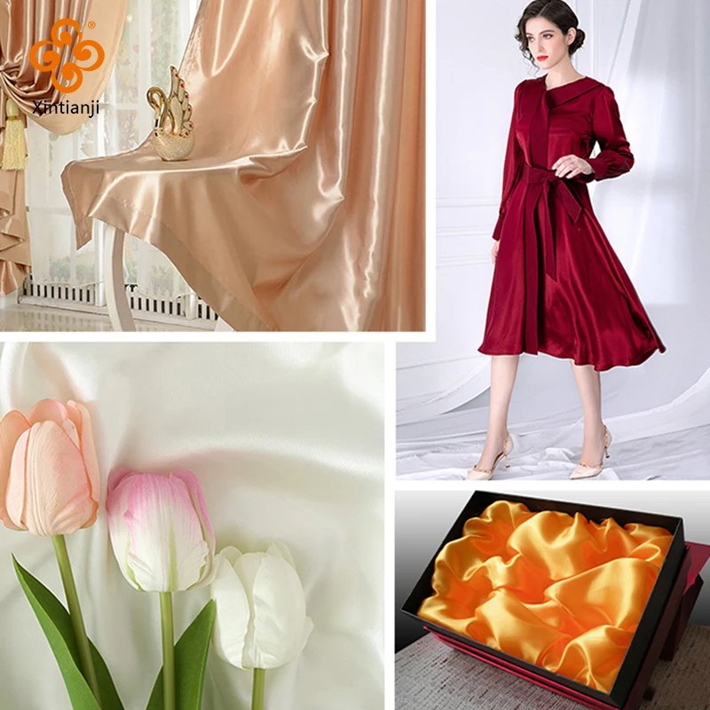 26 Colors Satin Fabric By The Meters Skirt Lining Material Wedding Decoration Fabric Box Lining DIY Clothing Sewing Background