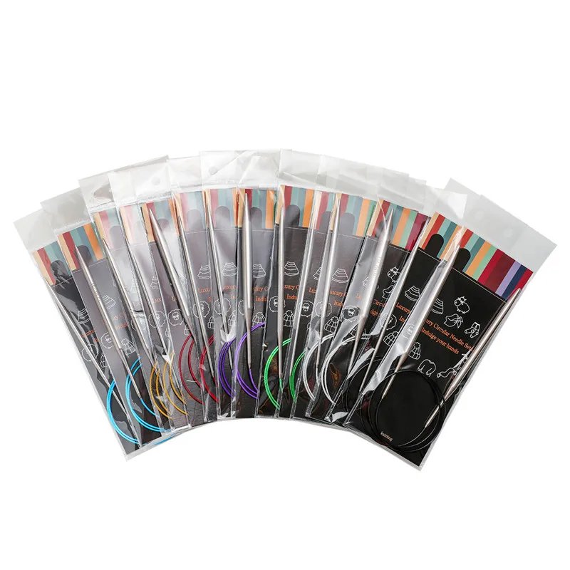 Hot 1Pcs Stainless Steel Circular Knitting Needle 65Cm Tube Smooth Crochet Needles for Knitting DIY Weaving Sewing Tools 2022
