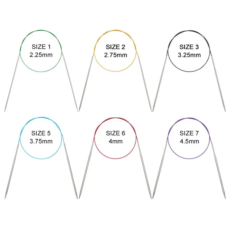 Hot 1Pcs Stainless Steel Circular Knitting Needle 65Cm Tube Smooth Crochet Needles for Knitting DIY Weaving Sewing Tools 2022