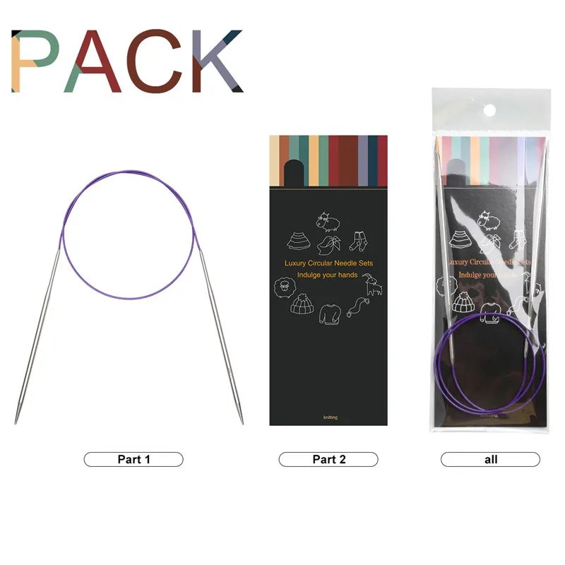 Hot 1Pcs Stainless Steel Circular Knitting Needle 65Cm Tube Smooth Crochet Needles for Knitting DIY Weaving Sewing Tools 2022