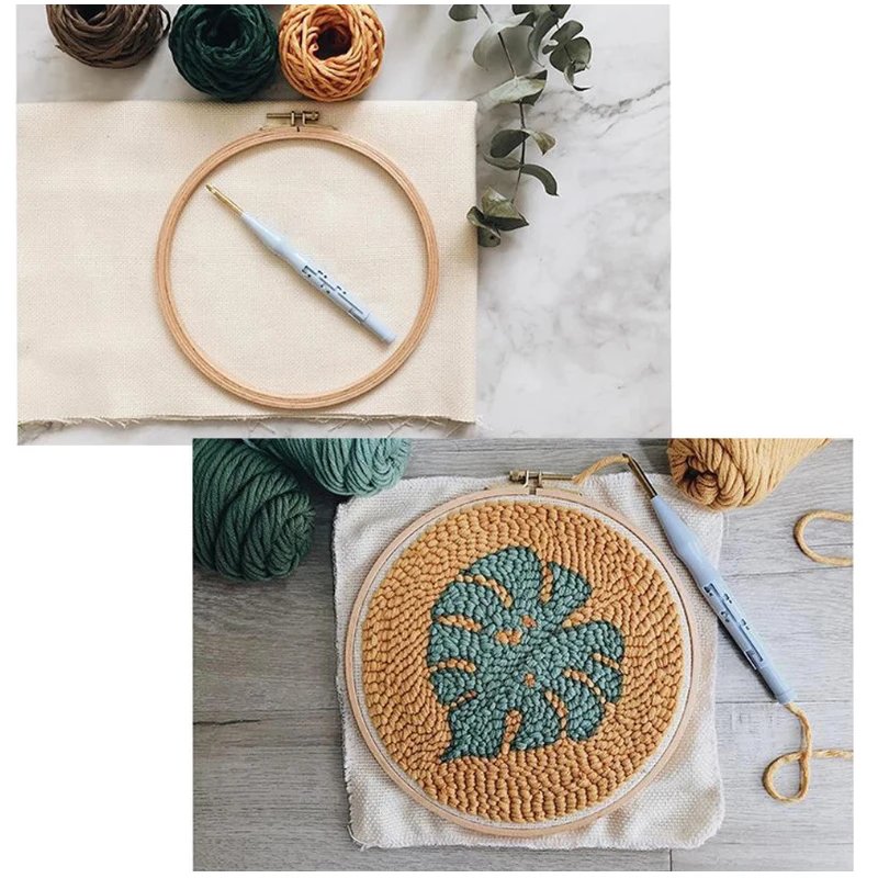 Embroidery Kit Punch Needle Stitching Tool Magic Embroidery Needle Pen Weaving Tool Knitting Sewing Tools for DIY Carpet Hook