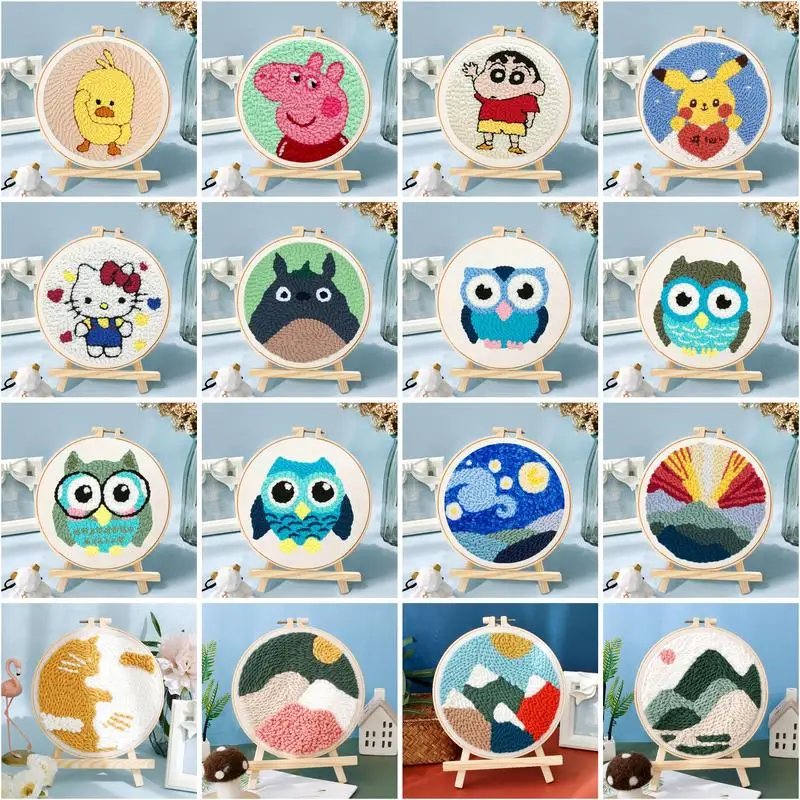 Embroidery Kit Punch Needle Stitching Tool Magic Embroidery Needle Pen Weaving Tool Knitting Sewing Tools for DIY Carpet Hook