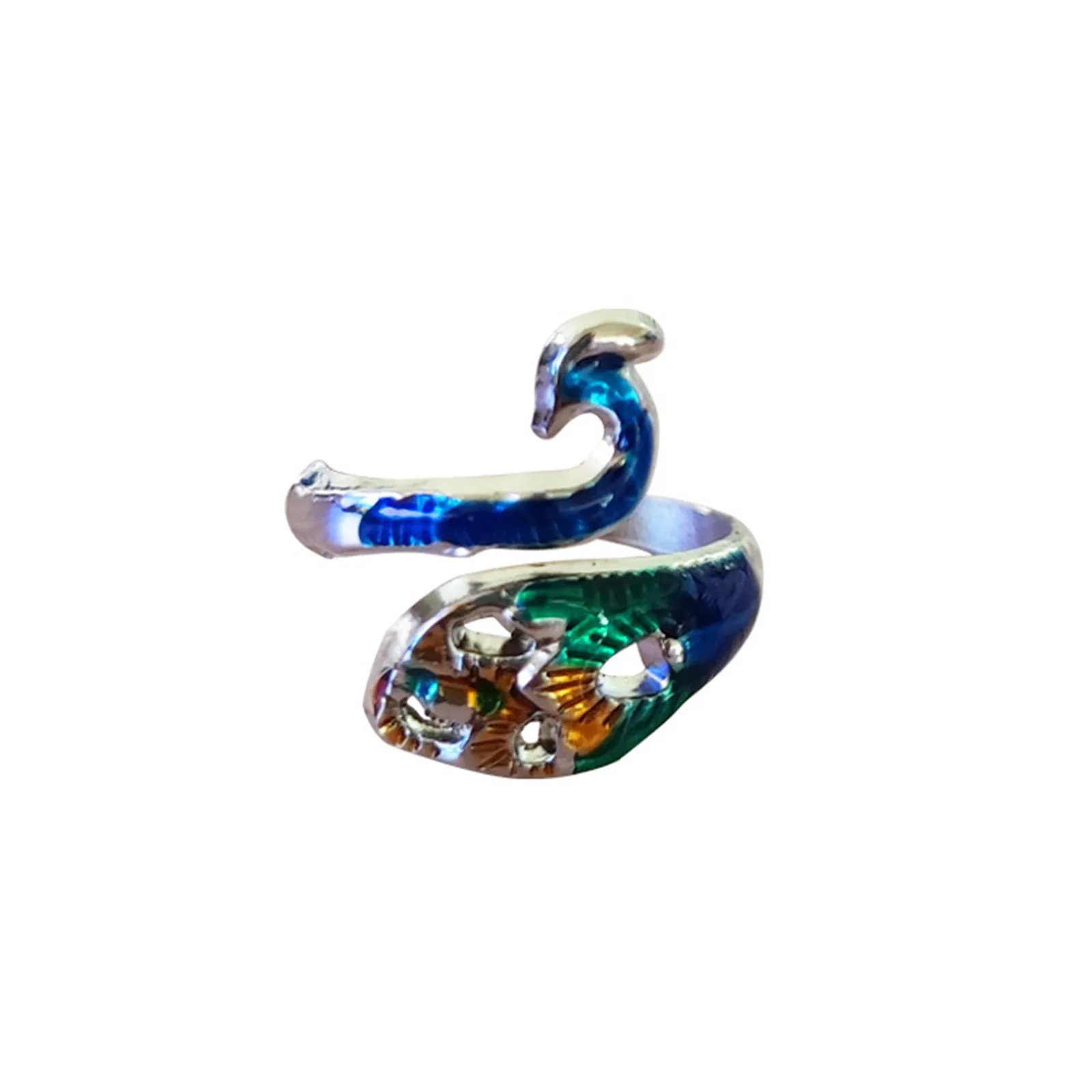 1 Piece Metal Knitting Tools Handamde Peacock Finger Ring Blade Needle Braiding Crochet Yarn Guide Accessories Ring Wool Crafts