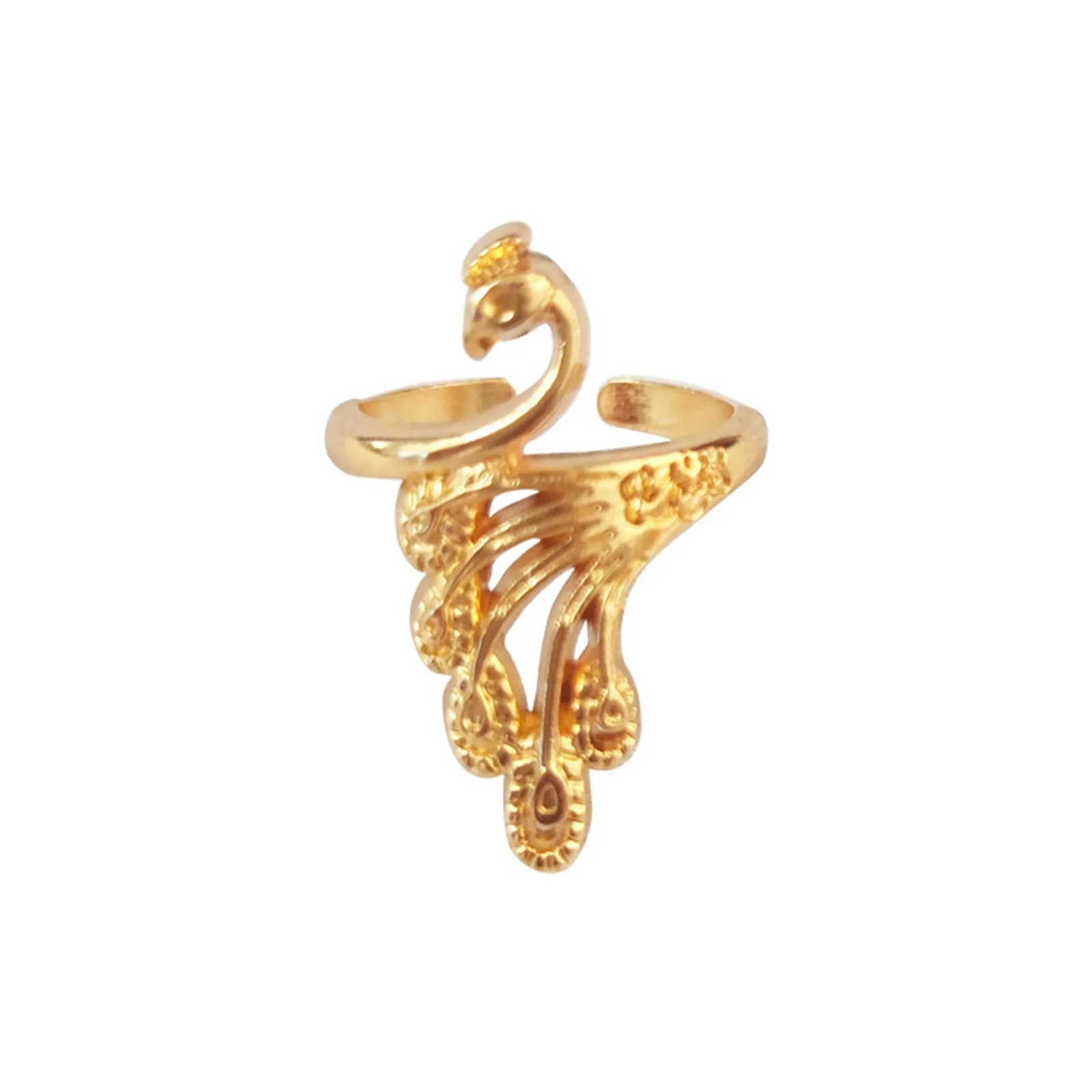 1 Piece Metal Knitting Tools Handamde Peacock Finger Ring Blade Needle Braiding Crochet Yarn Guide Accessories Ring Wool Crafts