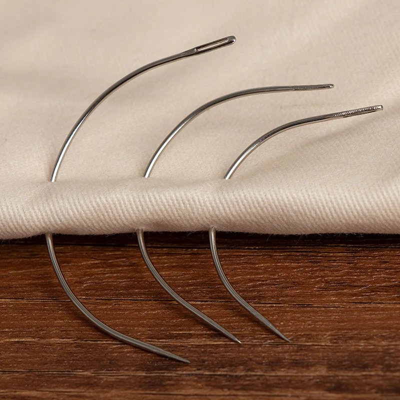 WUTA 10pcs Curved Needles Practical C Type Big Eyes Repair Mattress Hand Sewing Needles for Hand Quilting Weaving Needle WUTA 10pcs Curved Needles Practical C Type Big Eyes Repair Mattress Hand Sewing Needles for Hand Quilting Weaving Needle
