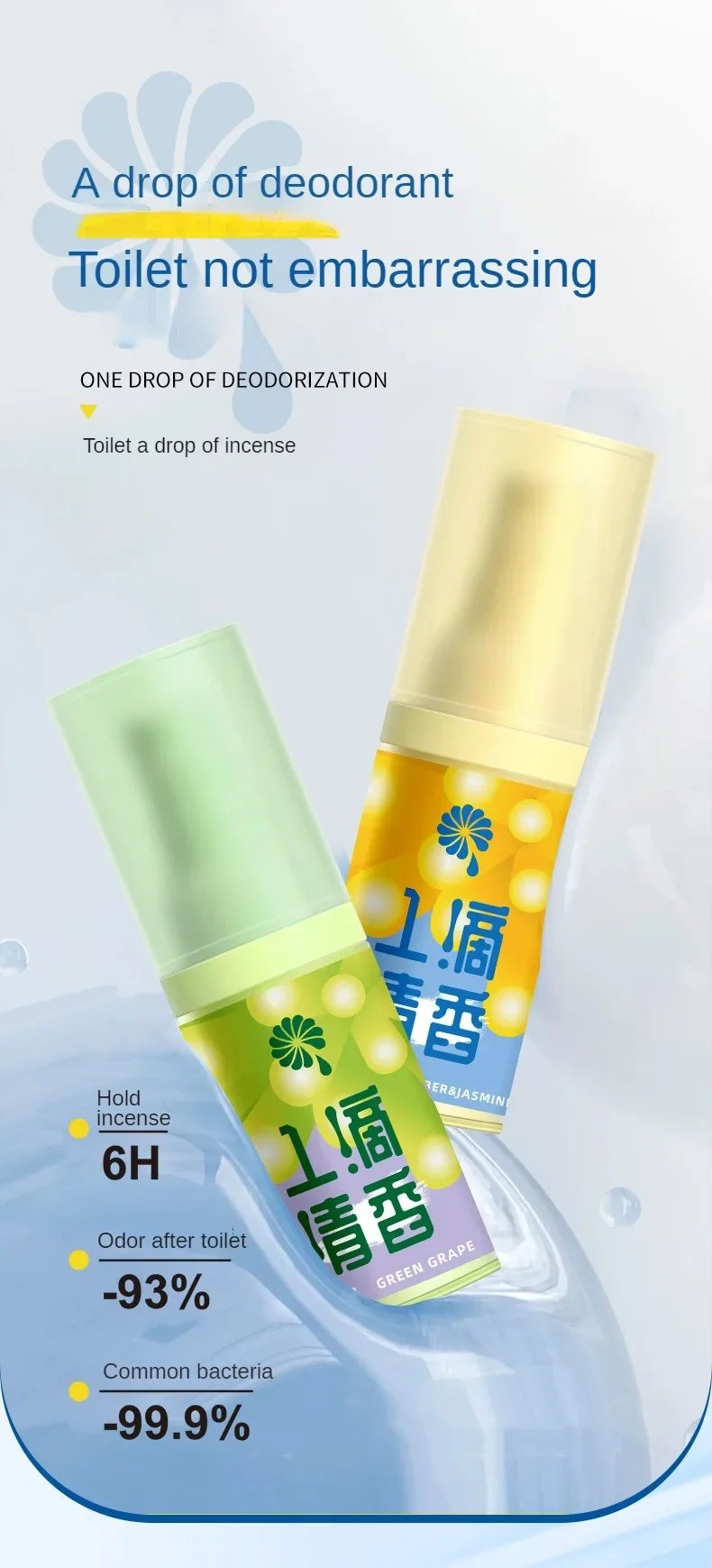 Bathroom Freshener A Drop of Fragrance Lasting Air Freshener Toilet Deodorant Aroma Room Deodorant Fragrance