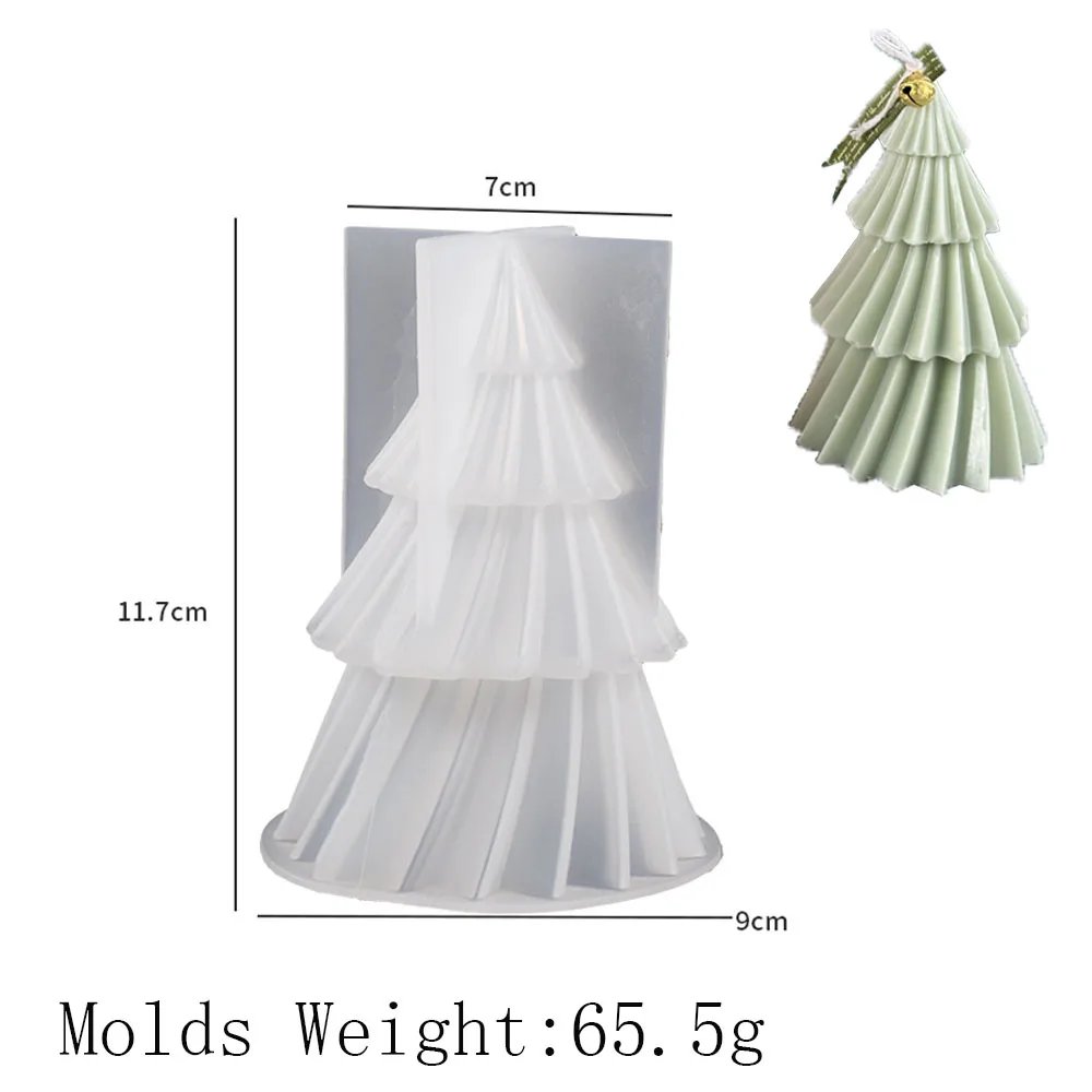 Christmas Tree Silicone Candle Mold DIY Geometric Pine Scented Candles Soap Molds Plaster Resin Clay Mould Home Decor Craft Gift