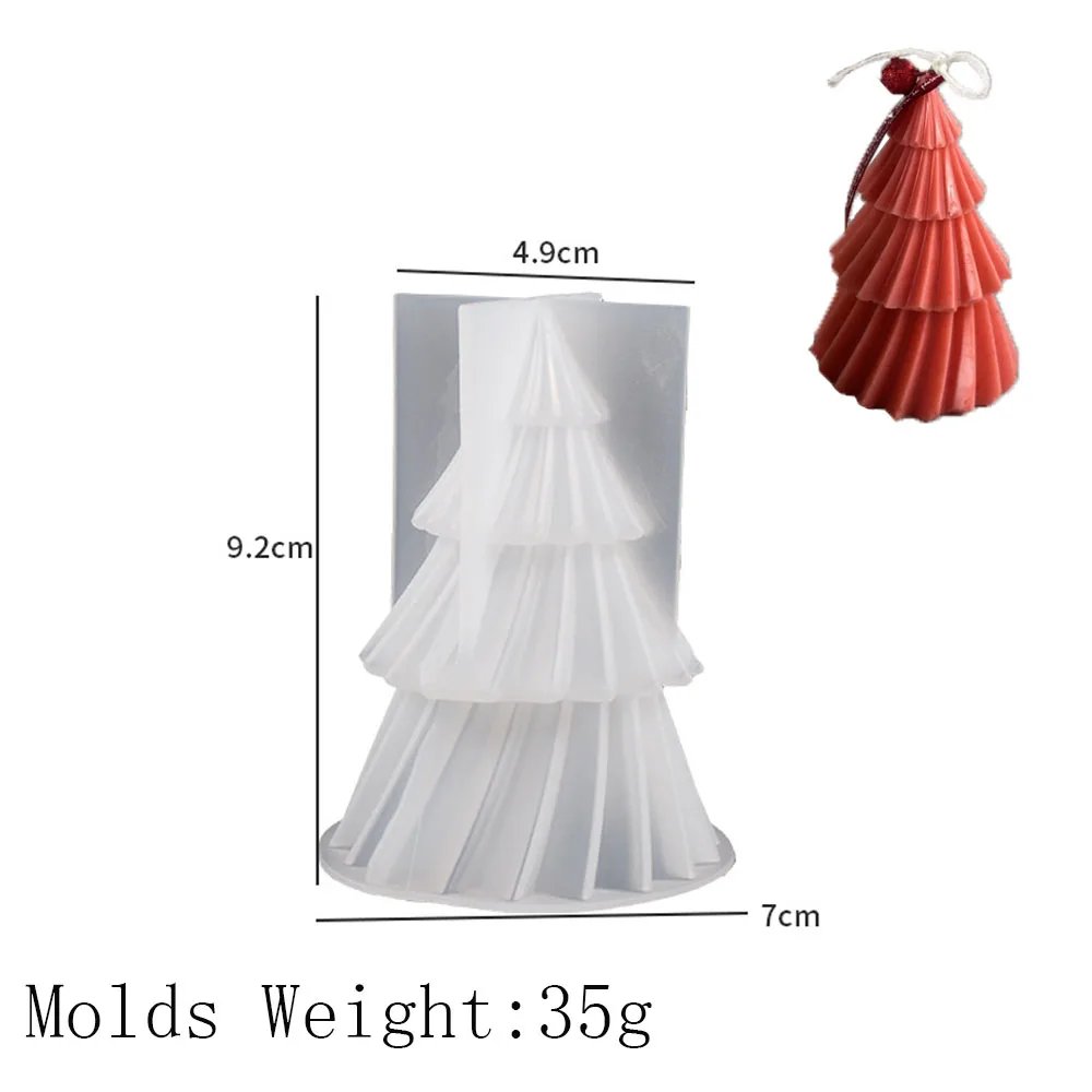 Christmas Tree Silicone Candle Mold DIY Geometric Pine Scented Candles Soap Molds Plaster Resin Clay Mould Home Decor Craft Gift