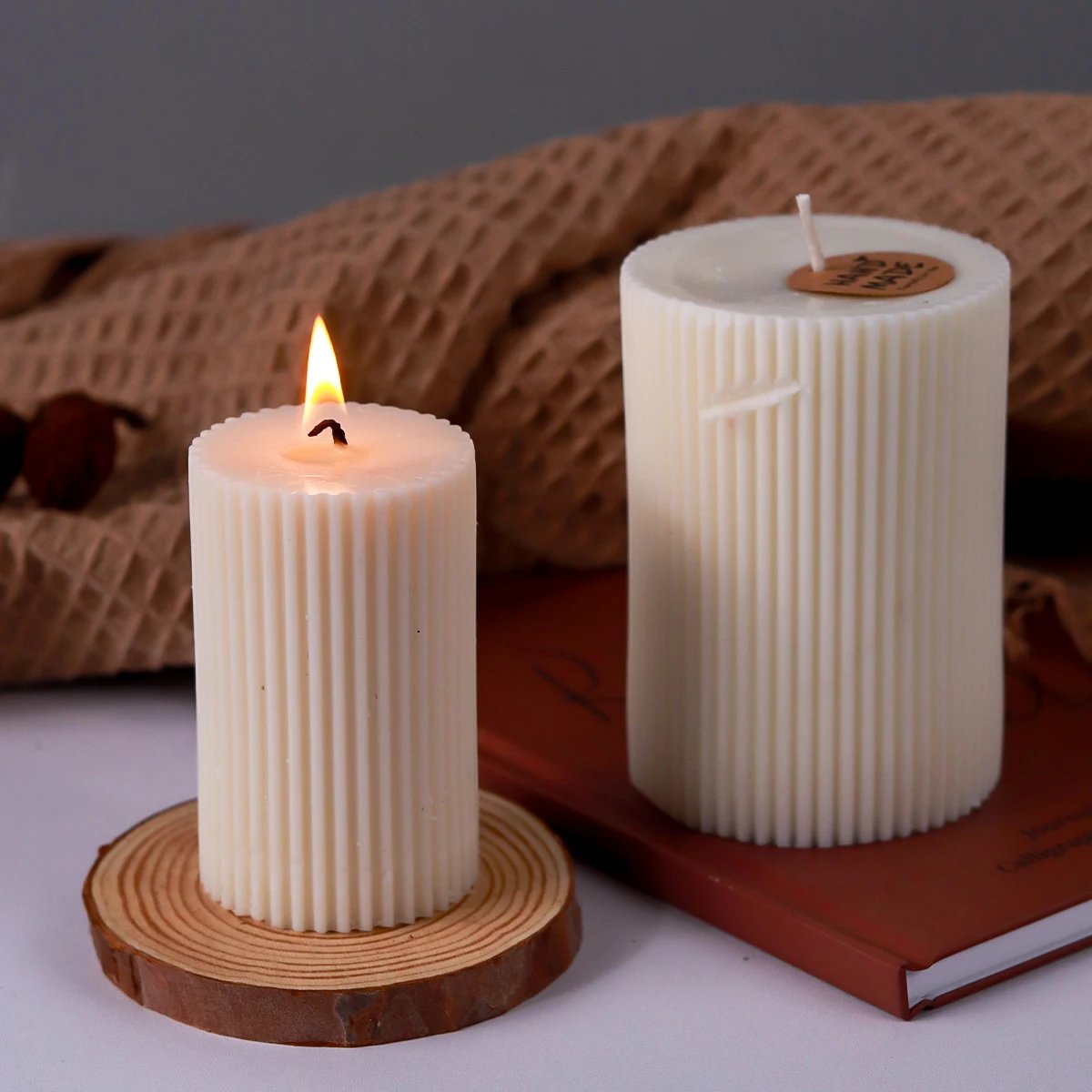 Striped Cylindrical Candle Silicone Mold Handmade Scented Candle Making Wax Mould DIY Crystal Epoxy Resin Craft Molds Home Decor Striped Cylindrical Candle Silicone Mold Handmade Scented Candle Making Wax Mould DIY Crystal Epoxy Resin Craft Molds Home Decor