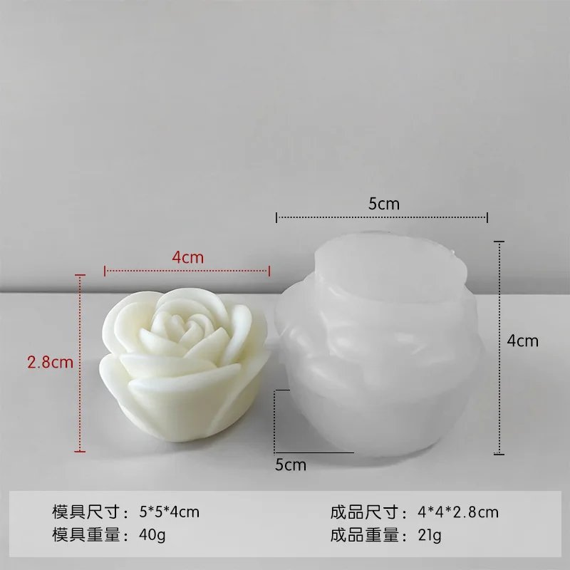 2024 New Flower Silicone Candle Mold 3D Peony Flower Soap Gypsum Resin Casting Mould DIY Chocolate Cake Baking Tool Wedding Gift