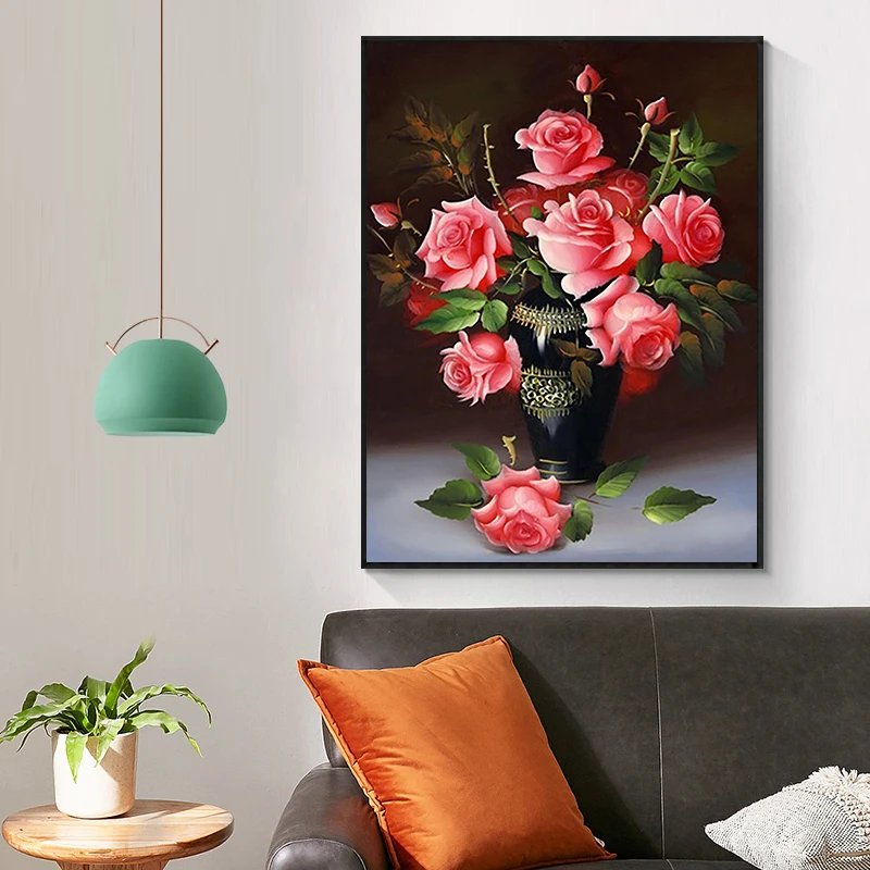 5D DIY Diamond Painting Flower Diamond Embroidery Painting Full Round Diamond Mosaic DIY Rhinestones Home Decor Gift
