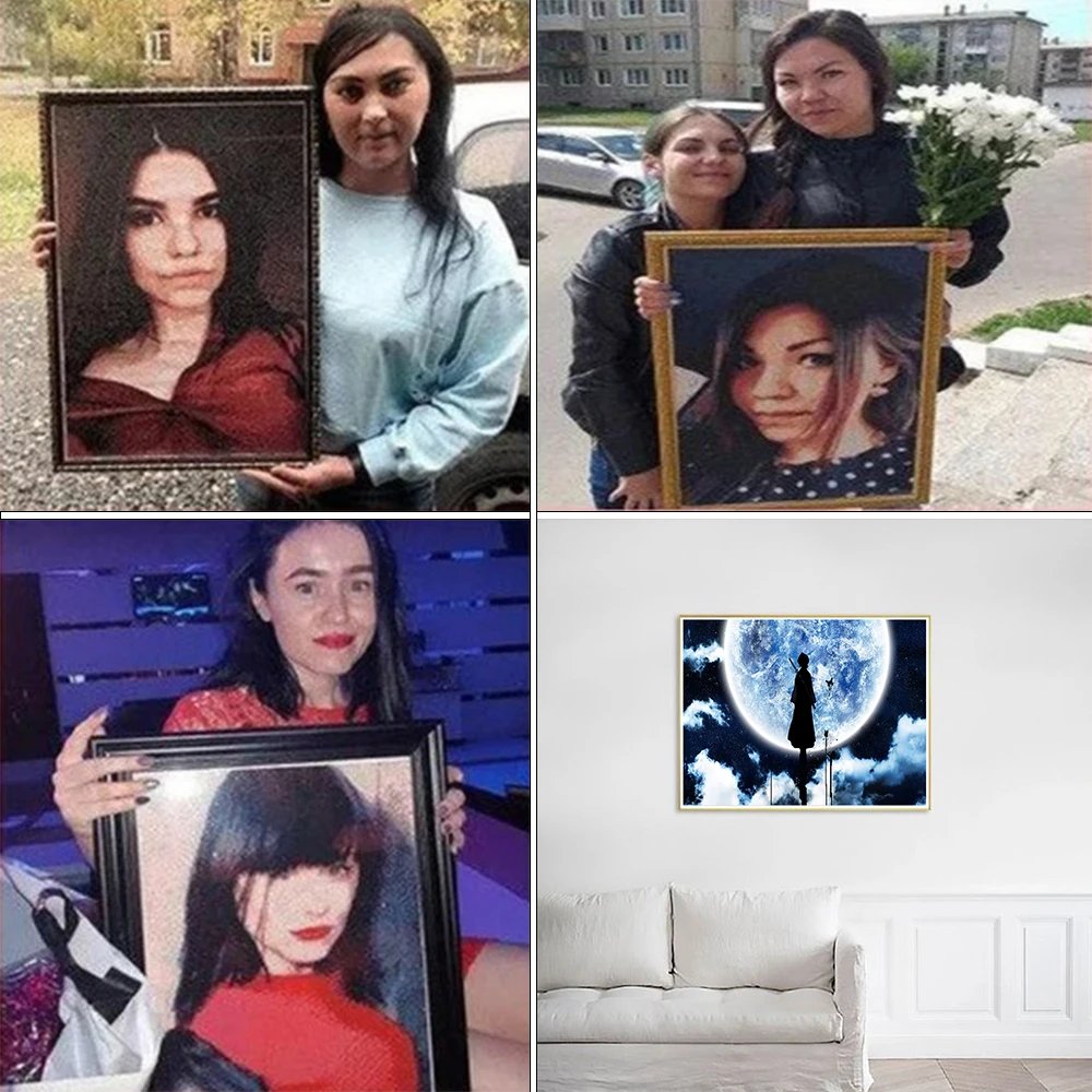 Photo Custom Diamond Painting Wedding Life Pet Landscape Photo Home Decor Full Diamond Cross Stitch Kits Mosaic Embroidery Diy