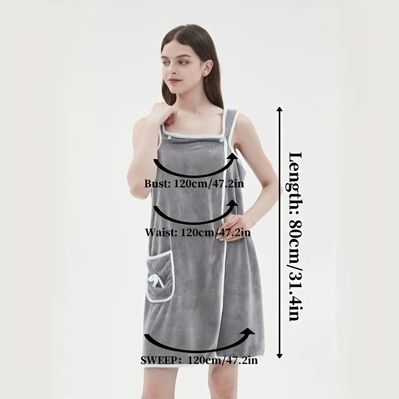 Wearable Bath Towel, Bowknot Coral Velvet Bath Skirt For Adults, Water Absorption, Quick Drying, Bath Towel, No Hair Loss, Bath