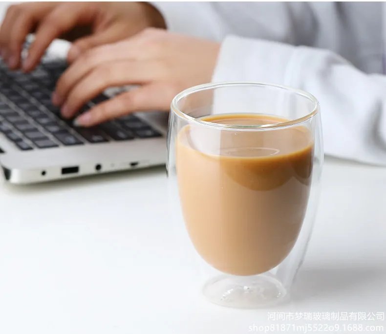 Heat Resistant Double Wall Glass Cup 80-650Ml Beer Milk Coffee Water Cups Transparent Cup Wholesale Glass Drinkware Mug Set Gift