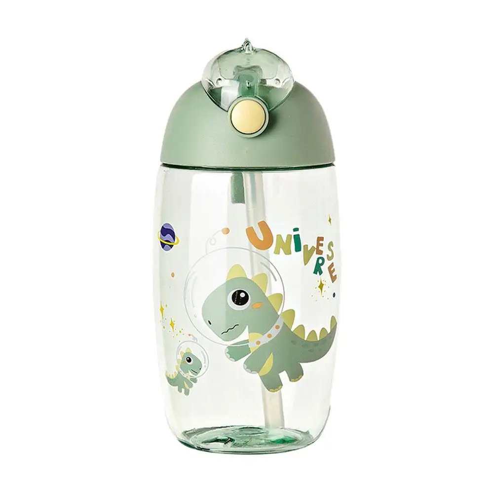 500ML Children's Water Bottle For School Portable Cartoon Dinosaur Sippy Cup Creative Feeding Cup With Straws And Lids Drinkware