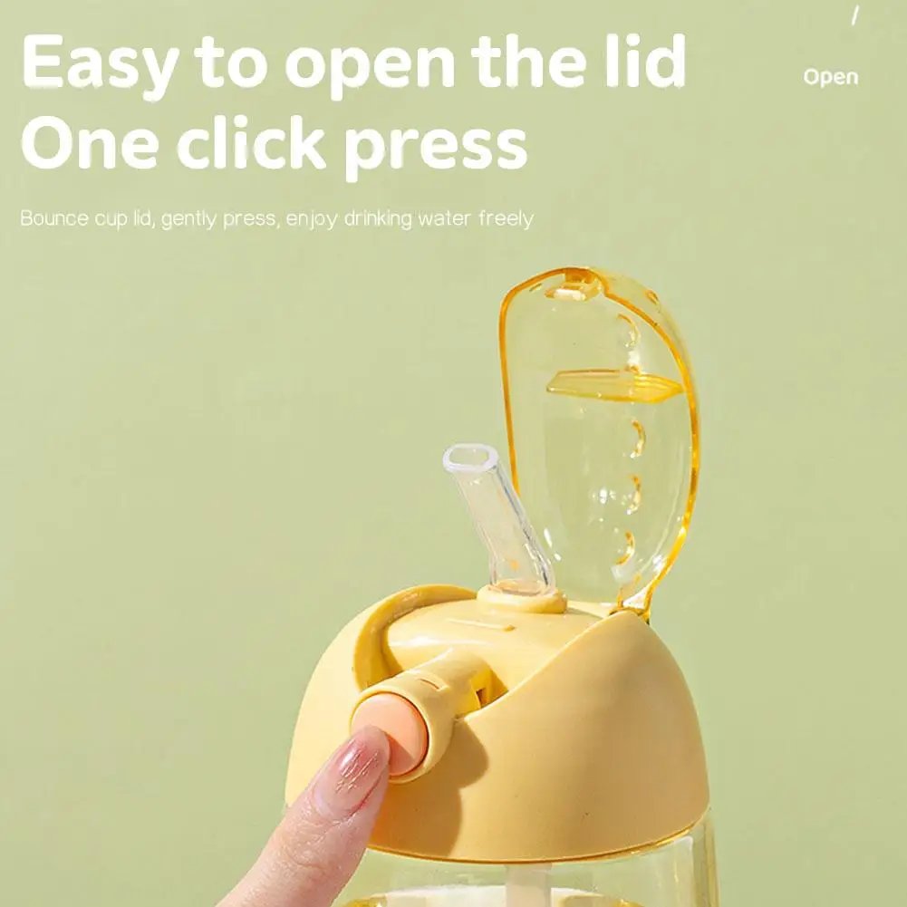 500ML Children's Water Bottle For School Portable Cartoon Dinosaur Sippy Cup Creative Feeding Cup With Straws And Lids Drinkware