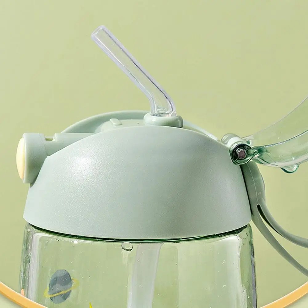 500ML Children's Water Bottle For School Portable Cartoon Dinosaur Sippy Cup Creative Feeding Cup With Straws And Lids Drinkware