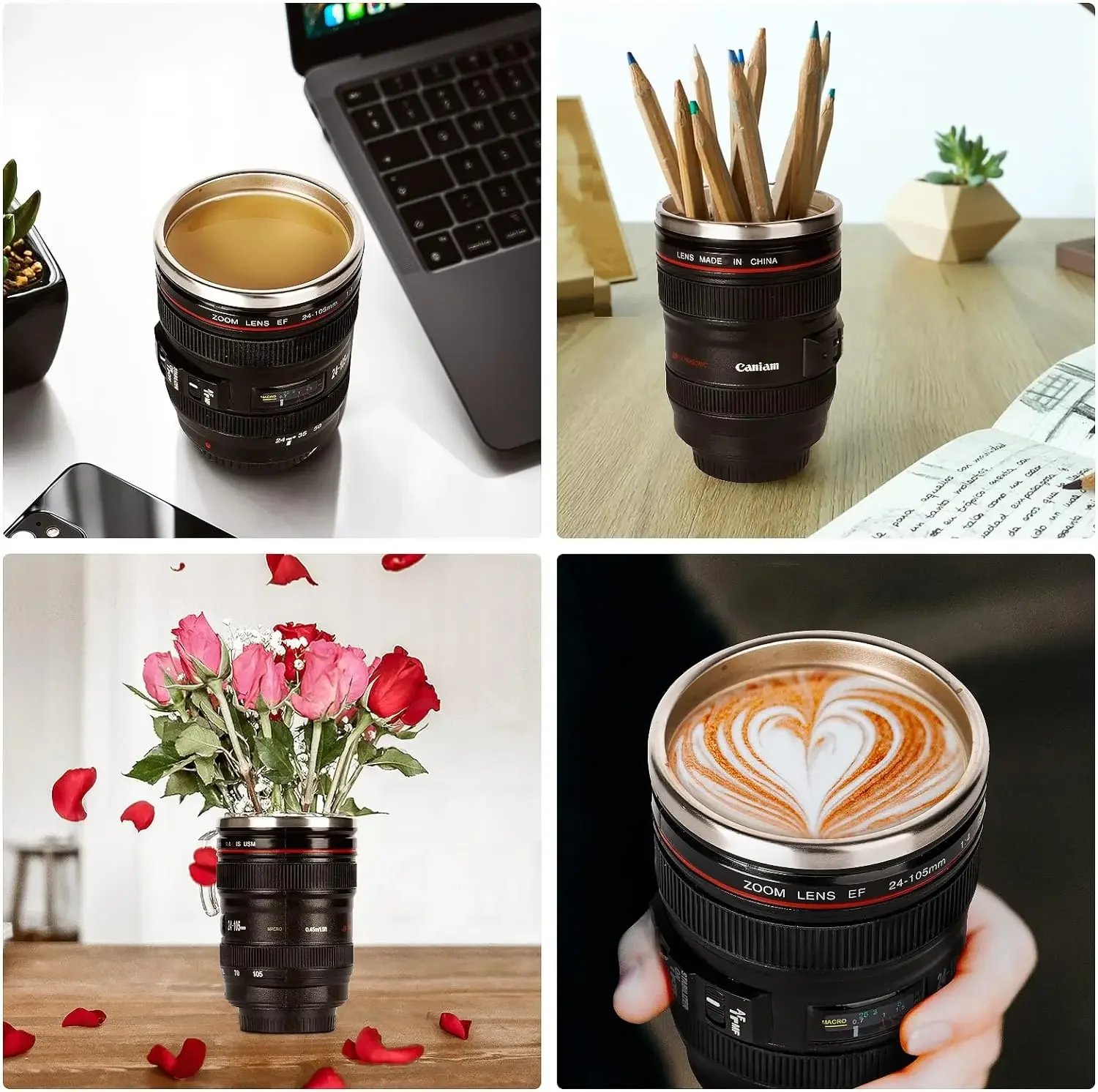 Coffee Cup Thermal Mug Camera Lens Water Bottle Tumbler With Lids Stainles Steel Insulated Coffee Cup Vacuum Flasks Drinkware Coffee Cup Thermal Mug Camera Lens Water Bottle Tumbler With Lids Stainles Steel Insulated Coffee Cup Vacuum Flasks Drinkware