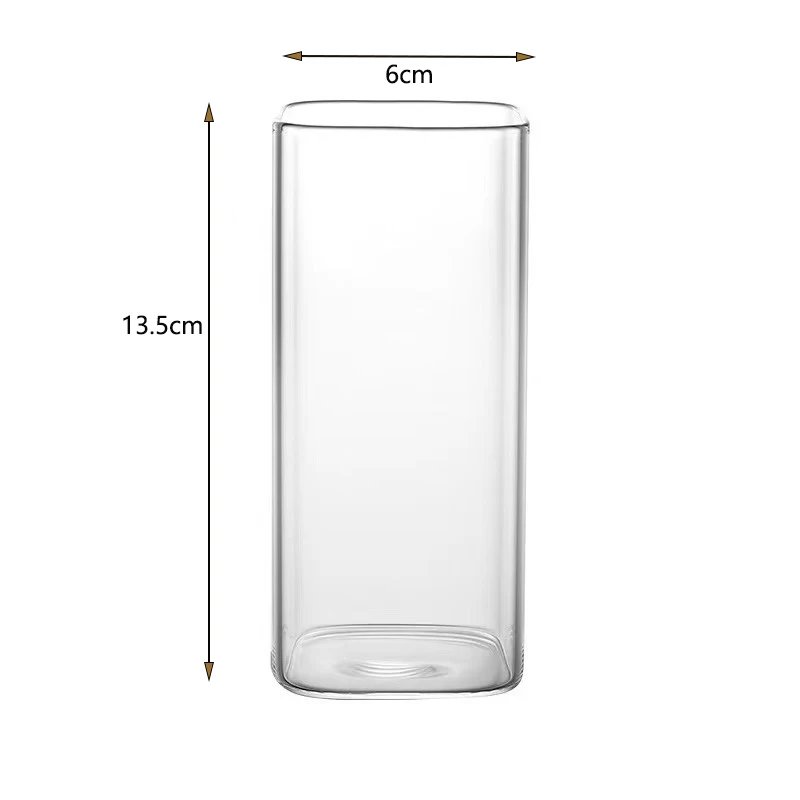 Square Coffee Glass Cup With Lid and Straw Transparent glasses Milk Tea Juice Cups ice Mug For Drinkware Square Coffee Glass Cup With Lid and Straw Transparent glasses Milk Tea Juice Cups ice Mug For Drinkware