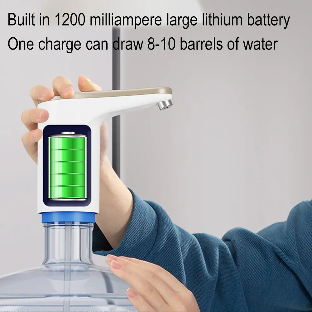 Electric Water Bottle Pump Ultra Silent Drinking Water Dispenser Universial USB Rechargeable Pump for Kitchen Office Home