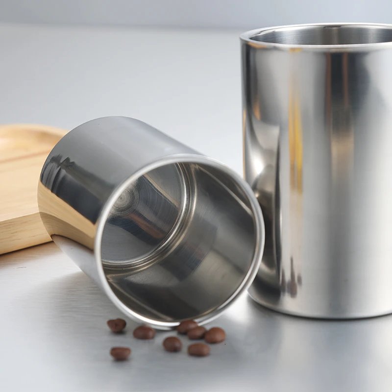 350ml/500ml Stainless Steel Double Wall Beer Mug Silver Coffee Cup Portable Travel Office Water Cups Drinkware Tumbler