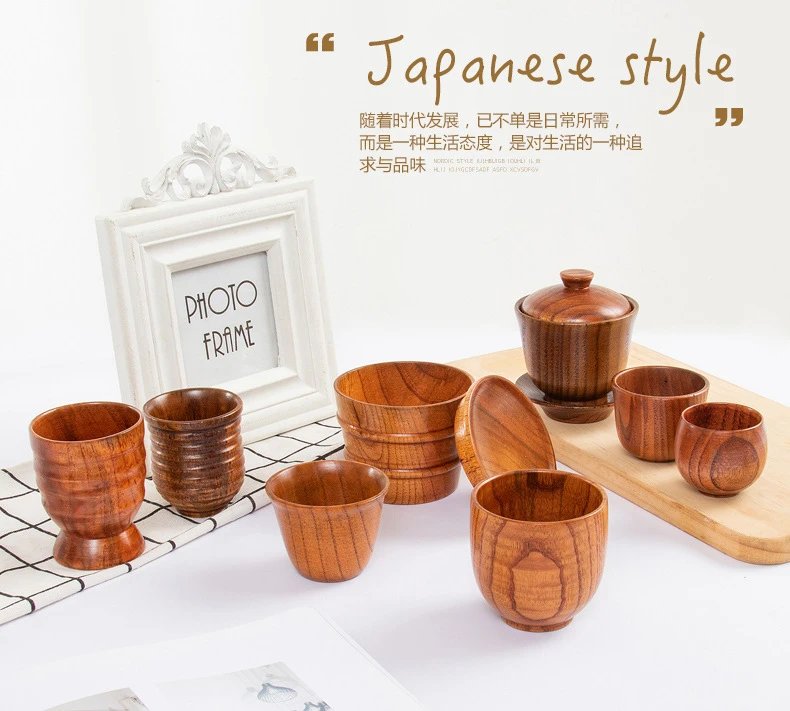Wooden Big Belly Cups Handmade Jujube Wood Handle Cups Beer Tea Coffee Milk Water Cup Kitchen Bar Drinkware for Kitchen Bar 1PC