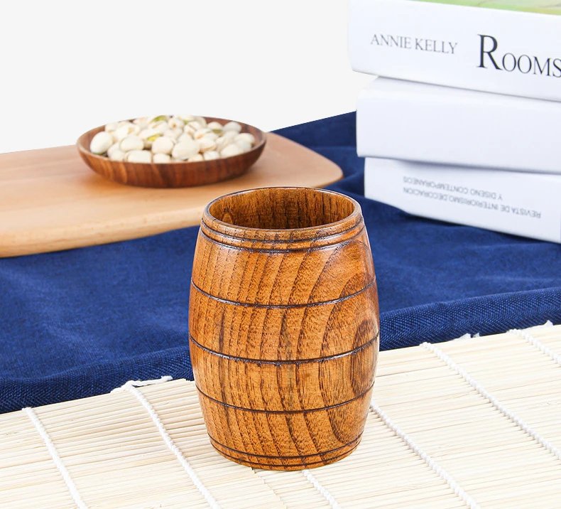 Wooden Big Belly Cups Handmade Jujube Wood Handle Cups Beer Tea Coffee Milk Water Cup Kitchen Bar Drinkware for Kitchen Bar 1PC