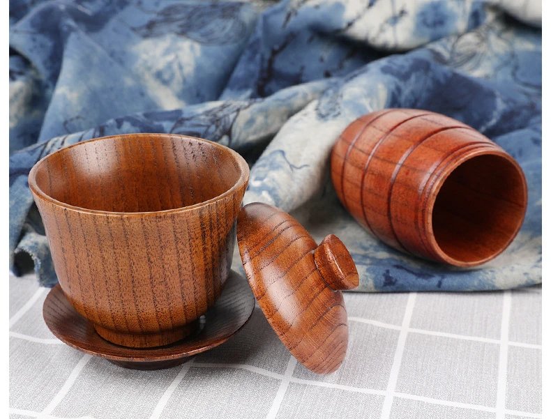 Wooden Big Belly Cups Handmade Jujube Wood Handle Cups Beer Tea Coffee Milk Water Cup Kitchen Bar Drinkware for Kitchen Bar 1PC